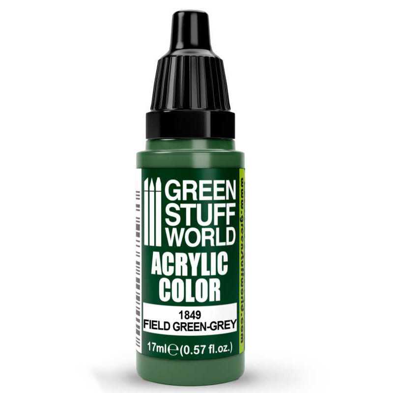 Green Stuff World Acrylic Color Paint - FIELD GREEN-GREY 17ml - Loaded Dice