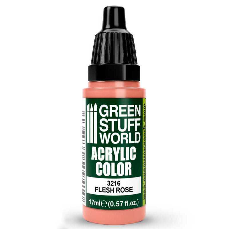 Green Stuff World Acrylic Color Paint - FLESH ROSE 17ml - Loaded Dice