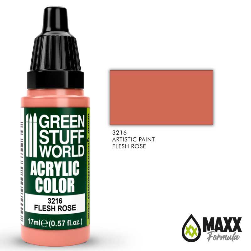 Green Stuff World Acrylic Color Paint - FLESH ROSE 17ml - Loaded Dice