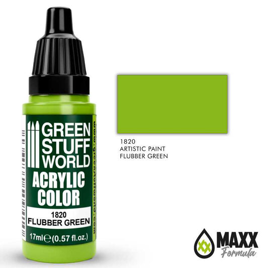 Green Stuff World Acrylic Color Paint - FLUBBER GREEN 17ml - Loaded Dice