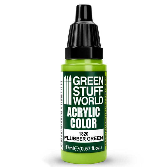 Green Stuff World Acrylic Color Paint - FLUBBER GREEN 17ml - Loaded Dice