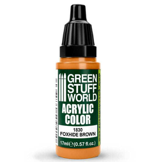 Green Stuff World Acrylic Color Paint - FOXHIDE BROWN 17ml - Loaded Dice