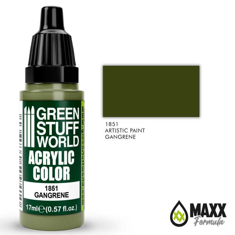 Green Stuff World Acrylic Color Paint - GANGRENE 17ml - Loaded Dice
