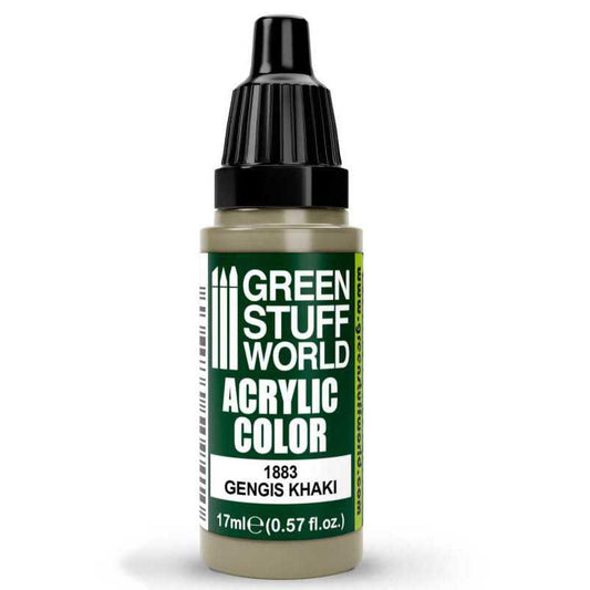 Green Stuff World Acrylic Color Paint - GENGIS KHAKI 17ml - Loaded Dice