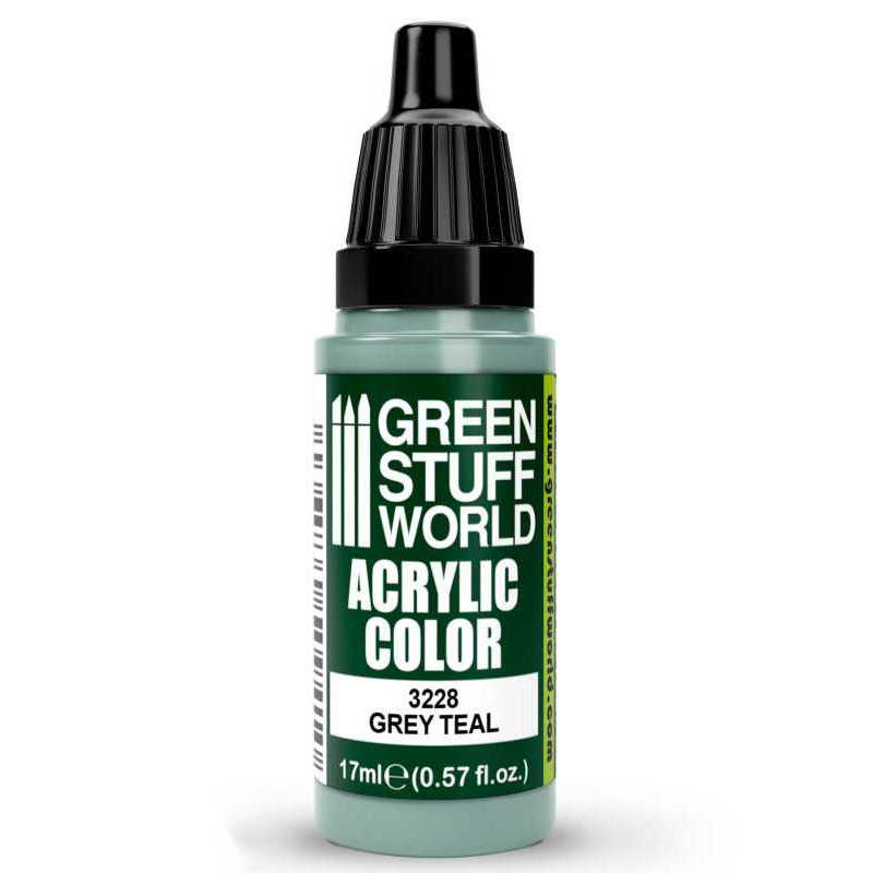 Green Stuff World Acrylic Color Paint - GREY TEAL 17ml - Loaded Dice