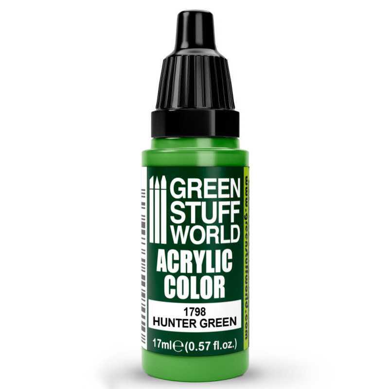 Green Stuff World Acrylic Color Paint - HUNTER GREEN 17ml - Loaded Dice