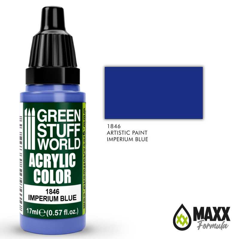 Green Stuff World Acrylic Color Paint - IMPERIUM BLUE 17ml - Loaded Dice
