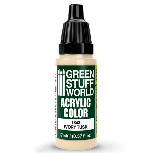 Green Stuff World Acrylic Color Paint - IVORY TUSK 17ml - Loaded Dice