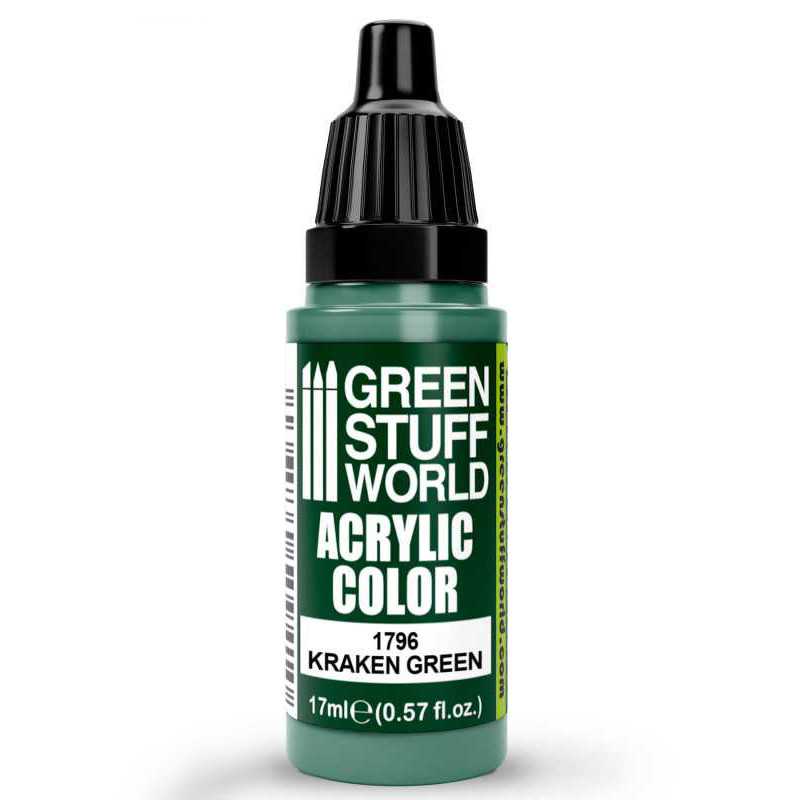 Green Stuff World Acrylic Color Paint - KRAKEN GREEN 17ml - Loaded Dice