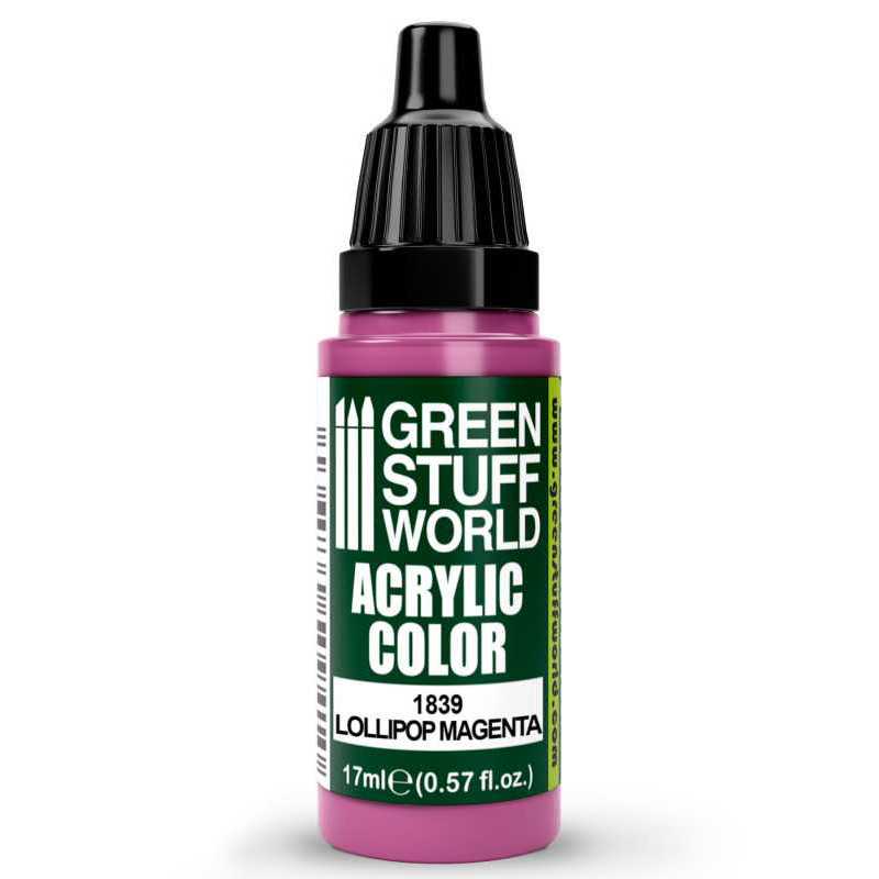 Green Stuff World Acrylic Color Paint - LOLLIPOP MAGENTA 17ml - Loaded Dice