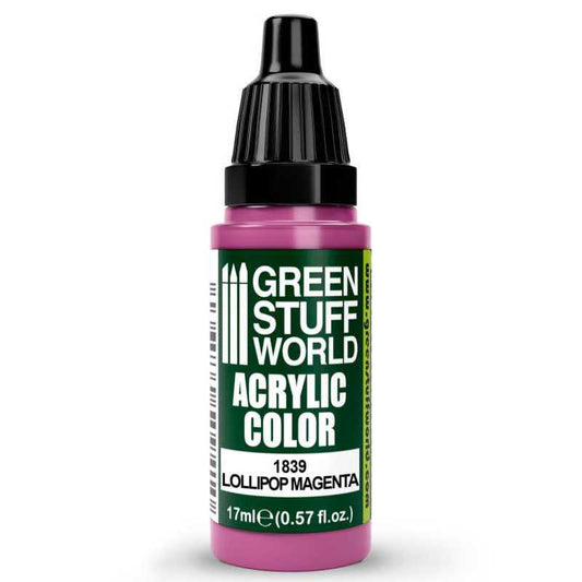 Green Stuff World Acrylic Color Paint - LOLLIPOP MAGENTA 17ml - Loaded Dice