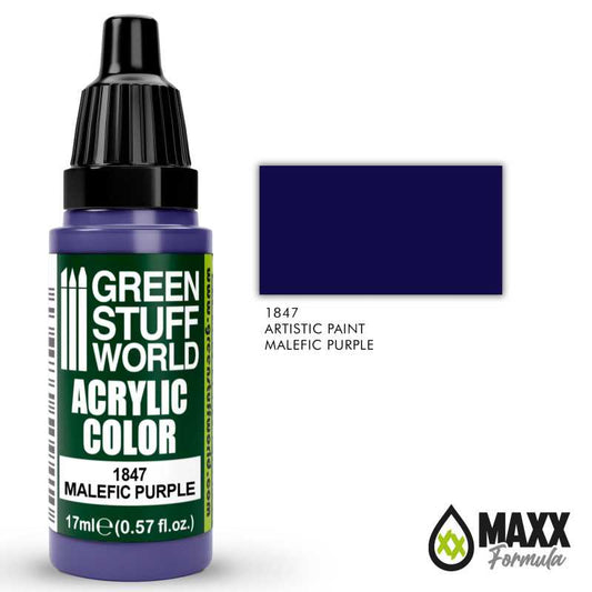 Green Stuff World Acrylic Color Paint - MALEFIC PURPLE 17ml - Loaded Dice