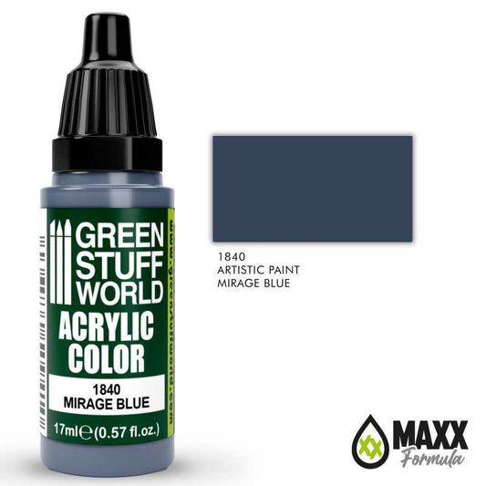 Green Stuff World Acrylic Color Paint - MIRAGE BLUE 17ml - Loaded Dice