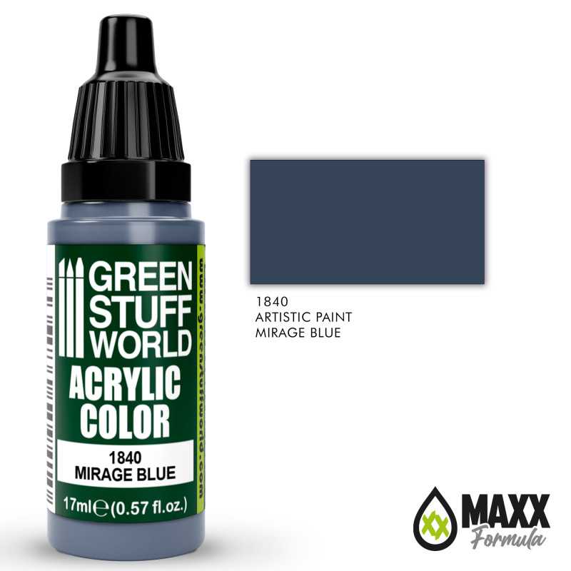 Green Stuff World Acrylic Color Paint - MIRAGE BLUE 17ml - Loaded Dice