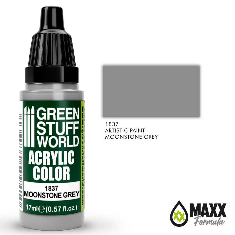 Green Stuff World Acrylic Color Paint - MOONSTONE GREY 17ml - Loaded Dice