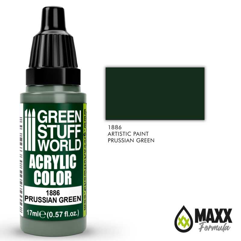 Green Stuff World Acrylic Color Paint - PRUSSIAN GREEN 17ml - Loaded Dice