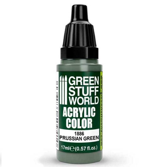 Green Stuff World Acrylic Color Paint - PRUSSIAN GREEN 17ml - Loaded Dice