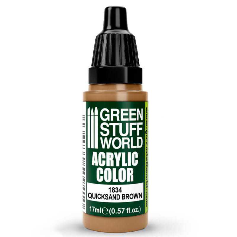 Green Stuff World Acrylic Color Paint - QUICKSAND BROWN 17ml - Loaded Dice