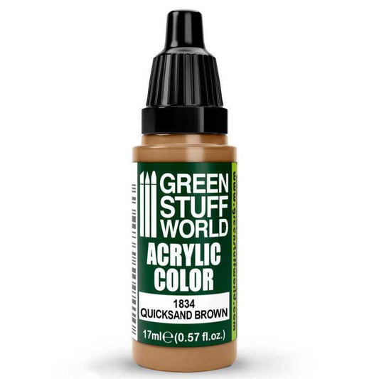 Green Stuff World Acrylic Color Paint - QUICKSAND BROWN 17ml - Loaded Dice