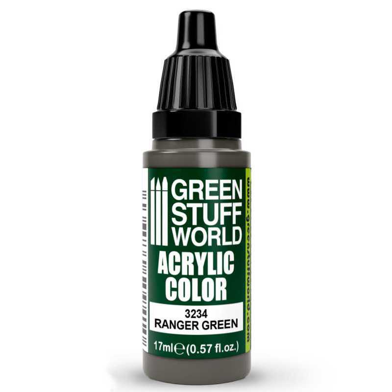 Green Stuff World Acrylic Color Paint - RANGER GREEN 17ml - Loaded Dice