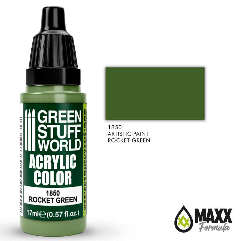 Green Stuff World Acrylic Color Paint - ROCKET GREEN 17ml - Loaded Dice
