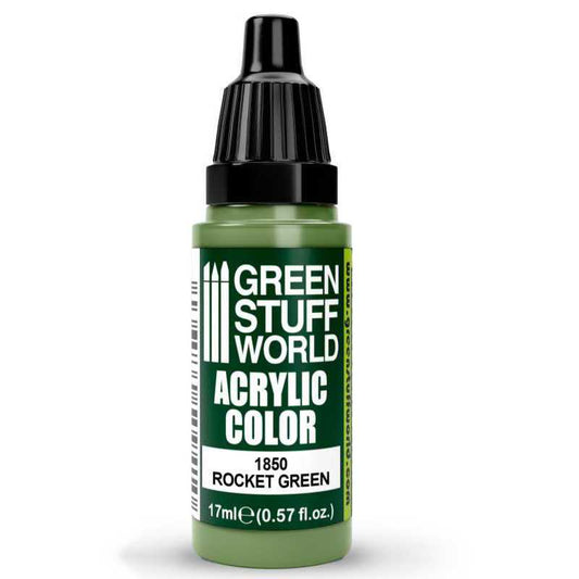 Green Stuff World Acrylic Color Paint - ROCKET GREEN 17ml - Loaded Dice