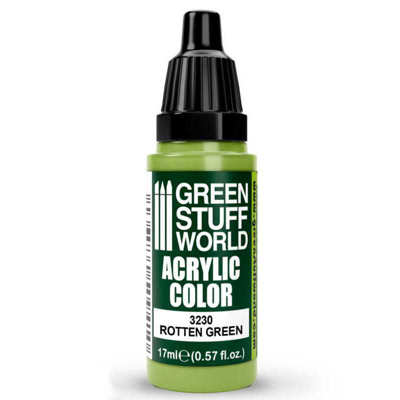Green Stuff World Acrylic Color Paint - ROTTEN GREEN 17ml - Loaded Dice