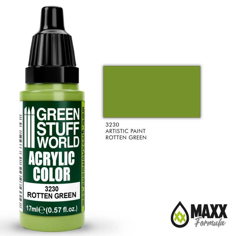 Green Stuff World Acrylic Color Paint - ROTTEN GREEN 17ml - Loaded Dice
