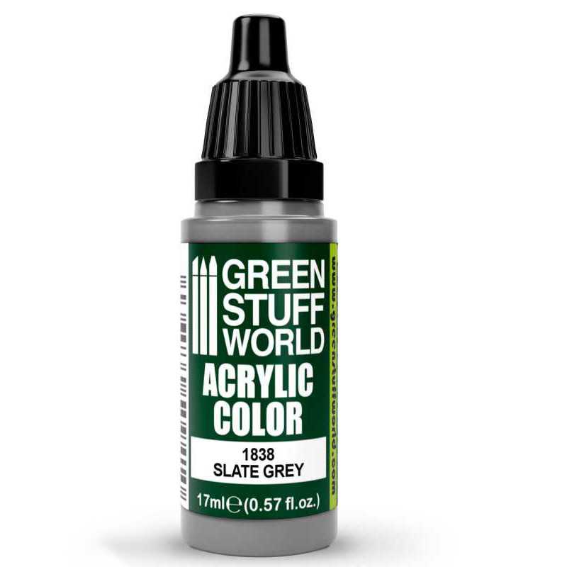 Green Stuff World Acrylic Color Paint - SLATE GREY 17ml - Loaded Dice