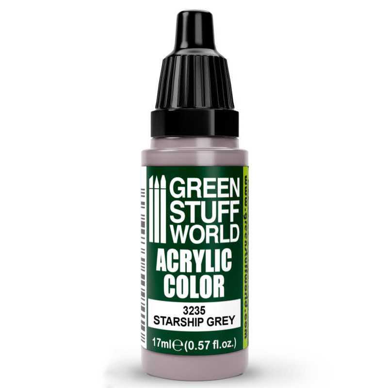 Green Stuff World Acrylic Color Paint - STARSHIP GREY 17ml - Loaded Dice