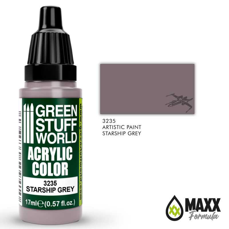 Green Stuff World Acrylic Color Paint - STARSHIP GREY 17ml - Loaded Dice