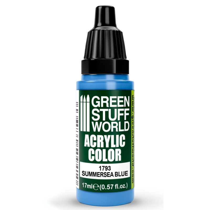 Green Stuff World Acrylic Color Paint - SUMMERSEA BLUE 17ml - Loaded Dice