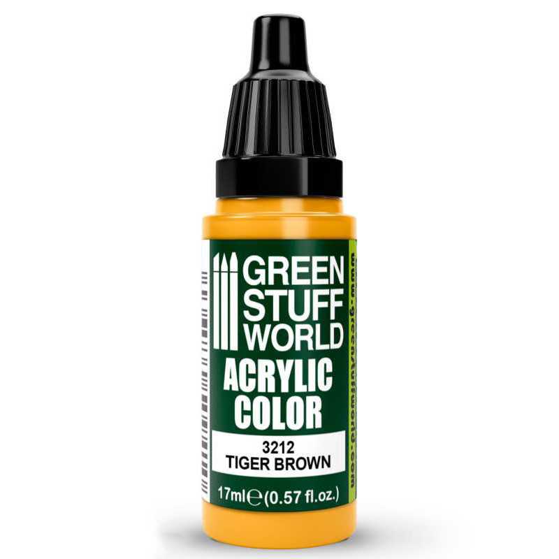 Green Stuff World Acrylic Color Paint - TIGER BROWN 17ml - Loaded Dice
