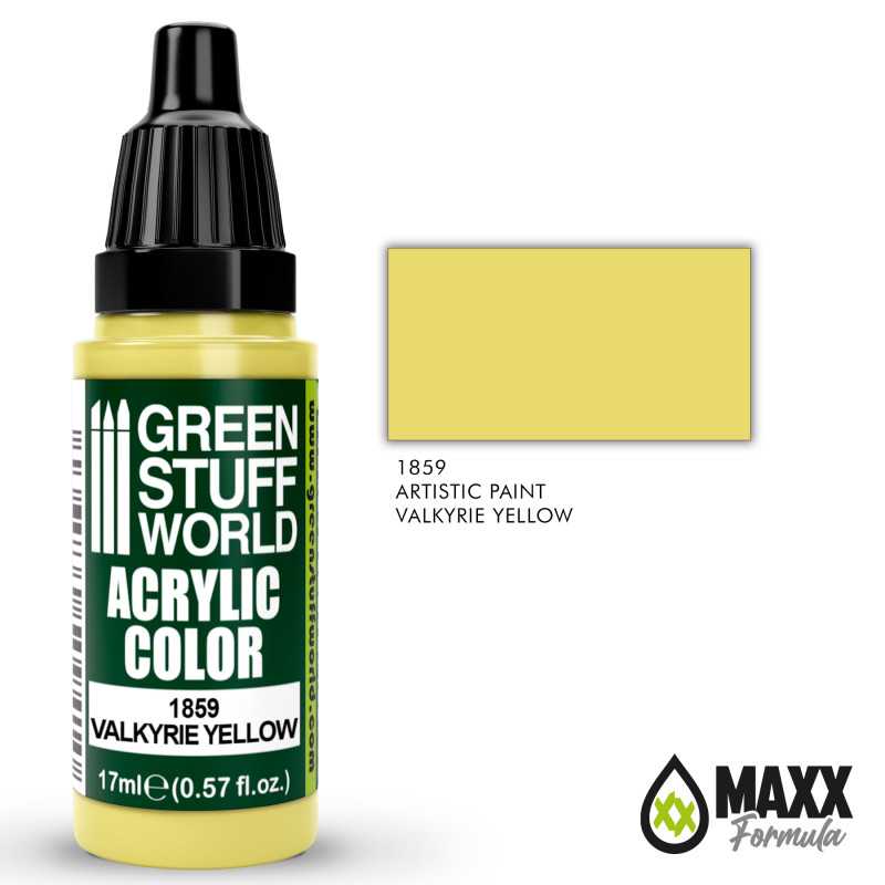 Green Stuff World Acrylic Color Paint - VALKYRIE YELLOW 17ml - Loaded Dice