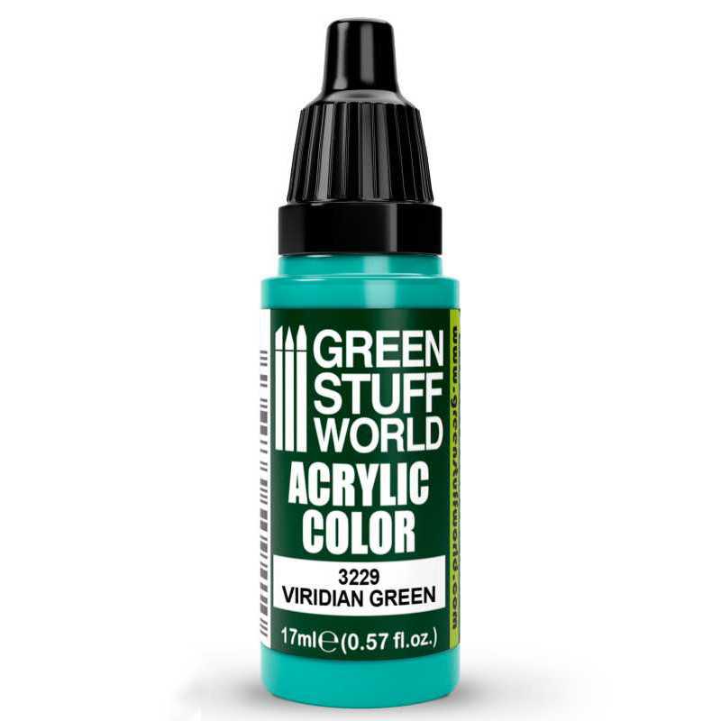 Green Stuff World Acrylic Color Paint - VIRIDIAN GREEN 17ml - Loaded Dice