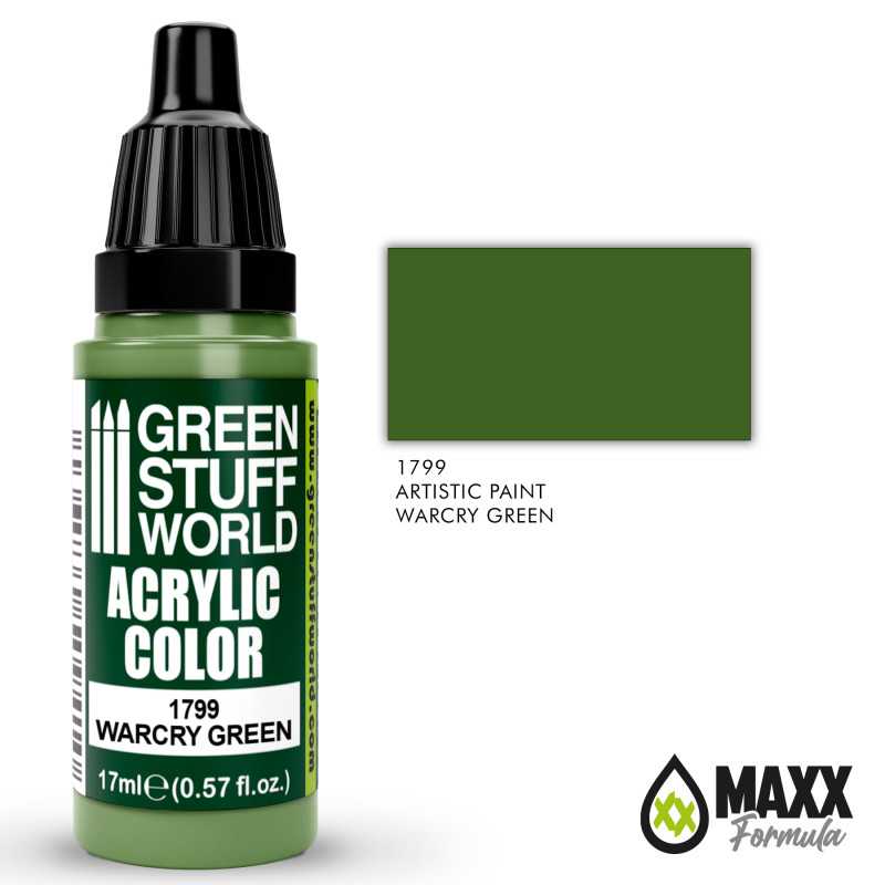 Green Stuff World Acrylic Color Paint - WARCRY GREEN 17ml - Loaded Dice