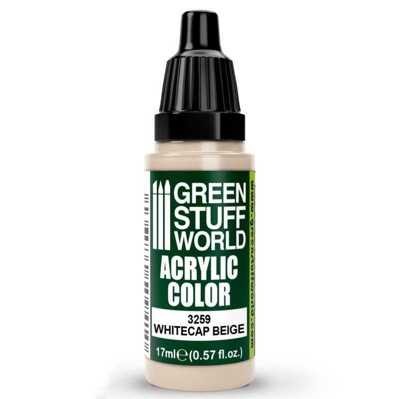Green Stuff World Acrylic Color Paint - WHITECAP BEIGE 17ml - Loaded Dice