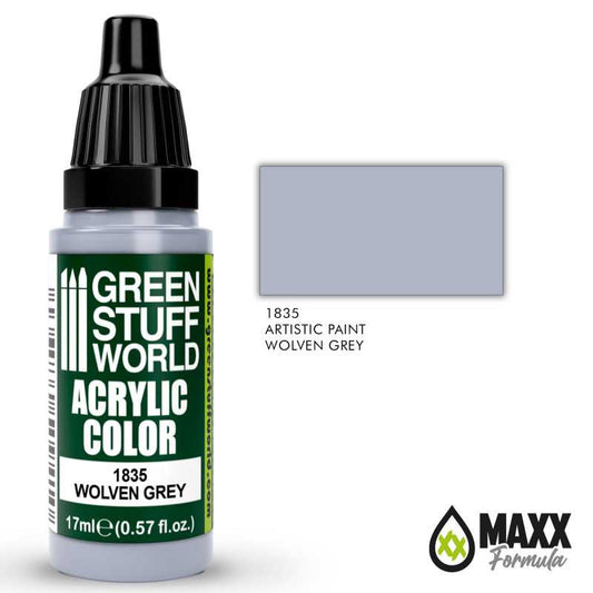 Green Stuff World Acrylic Color Paint - WOLVEN GREY 17ml - Loaded Dice