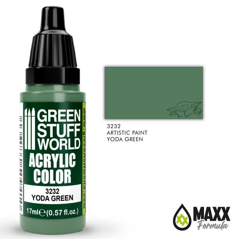 Green Stuff World Acrylic Color Paint - YODA GREEN 17ml - Loaded Dice