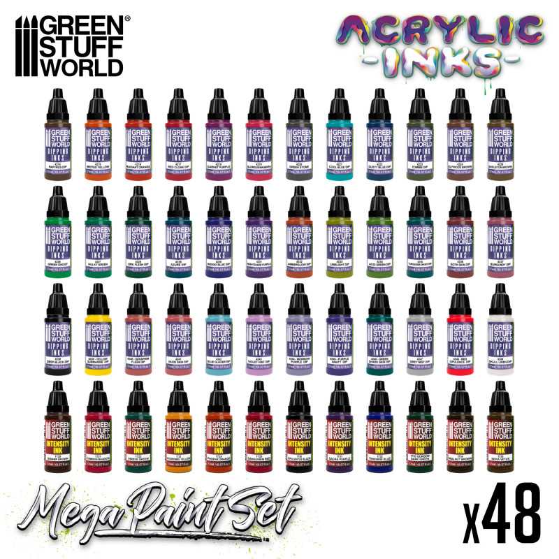 Green Stuff World Acrylic Dipping Ink Mega Paint Set - Loaded Dice