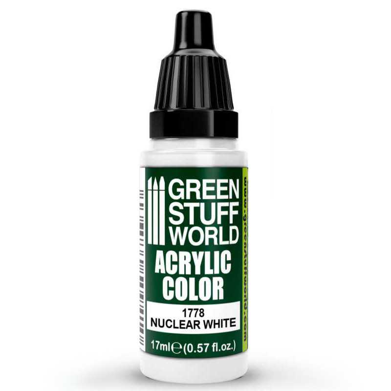 Green Stuff World Acrylic Color Paint - NUCLEAR WHITE 17ml - Loaded Dice