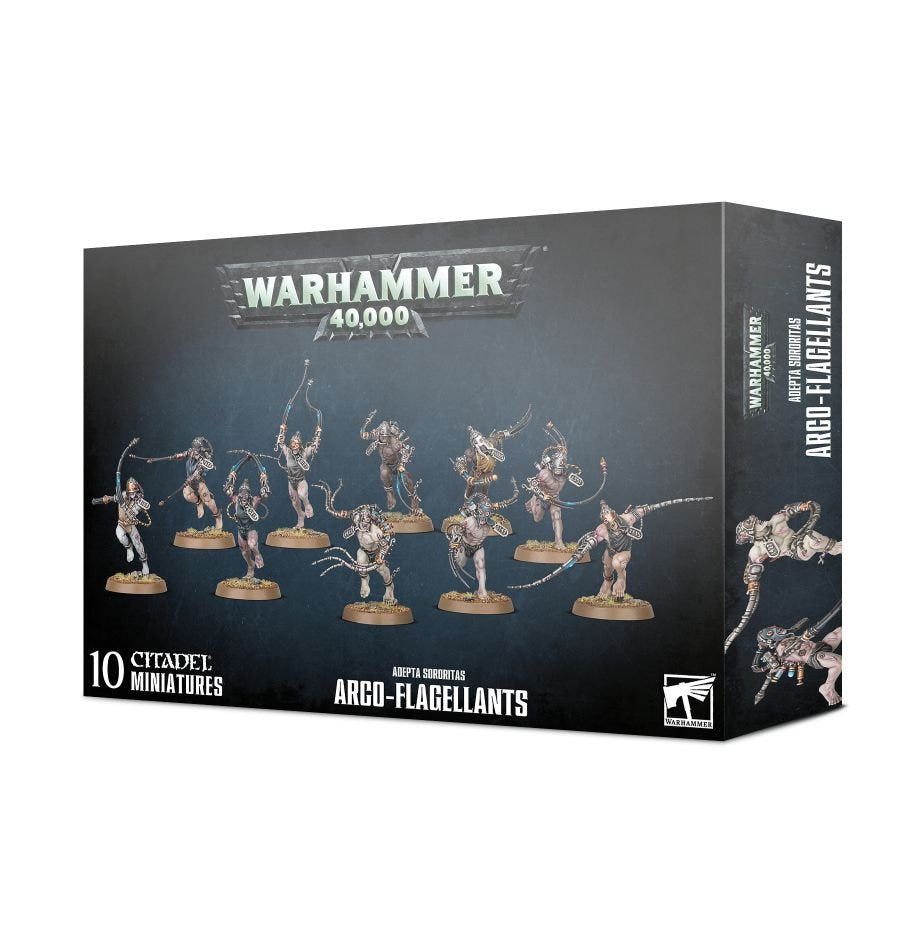 Adepta Sororitas Arco-Flagellants box in the older Warhammer 40,000 packaging