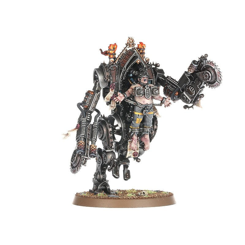 Painted Adepta Sororitas Penitent Engine with buzz-saw and flail, side view