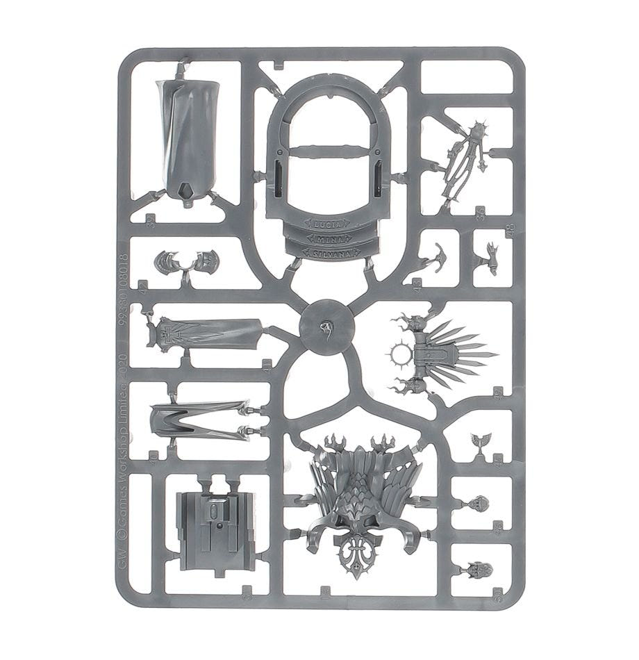 Adepta Sororitas Junith Eruita unpainted plastic sprue, frame 1 of 3