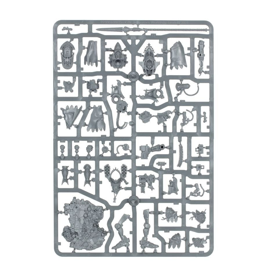 Adepta Sororitas Morvenn Vahl unpainted plastic sprue, frame 1 of 1