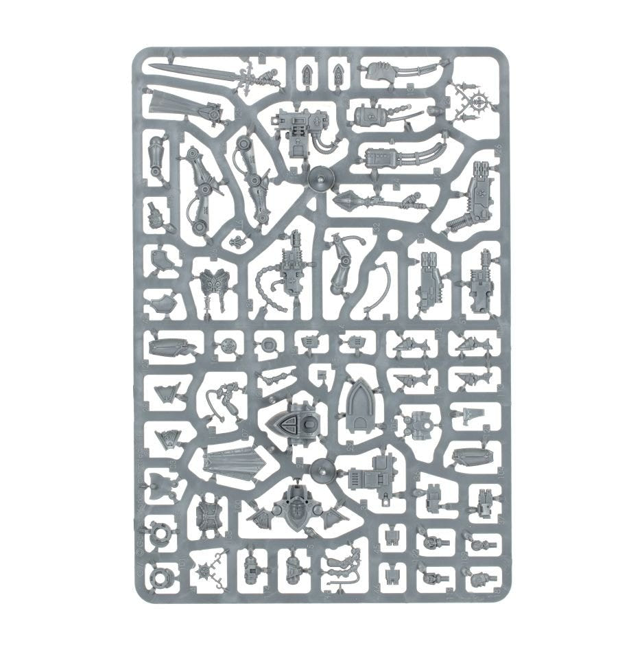 Adepta Sororitas Paragon Warsuits unpainted plastic sprue, frame 3 of 3