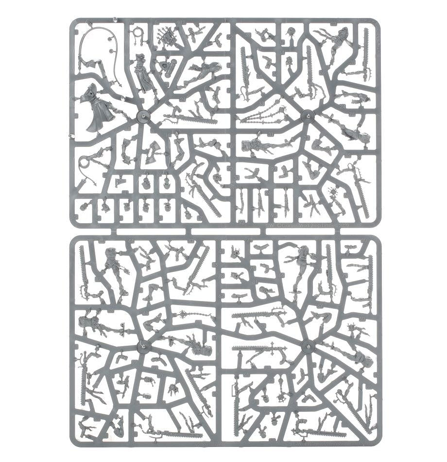 Adepta Sororitas Repentia Squad unpainted plastic sprues, frames 1 and 2 of 2