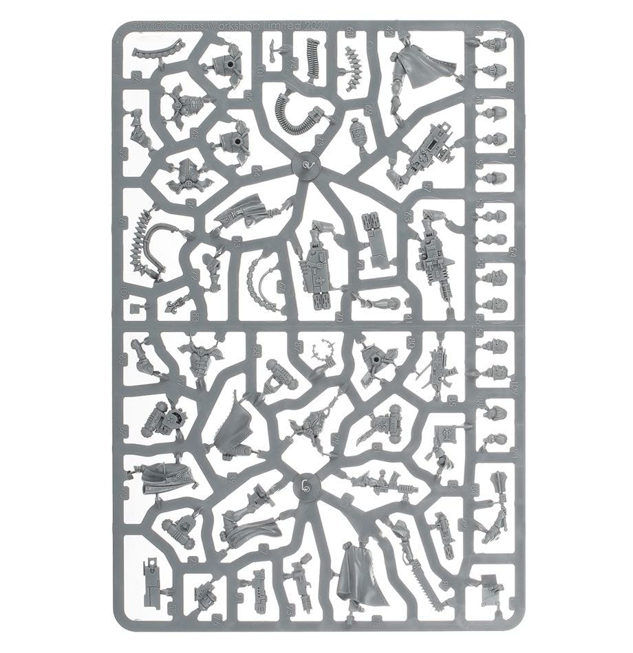 Adepta Sororitas Retributor Squad unpainted plastic sprue, frame 2 of 2