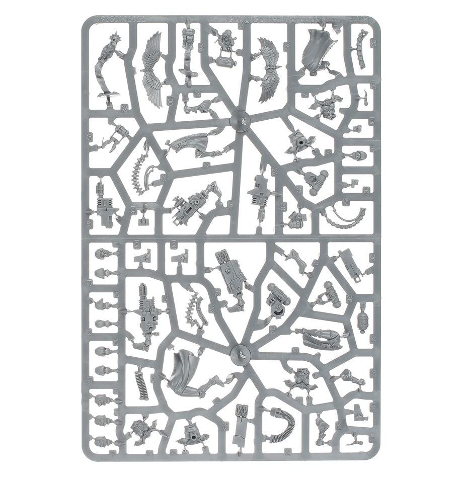 Adepta Sororitas Retributor Squad unpainted plastic sprue, frame 1 of 2