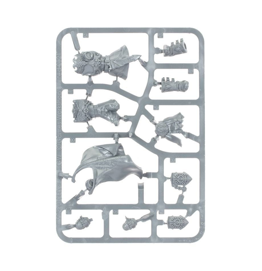 Adeptus Custodes Blade Champion unpainted plastic sprue, frame 2 of 2